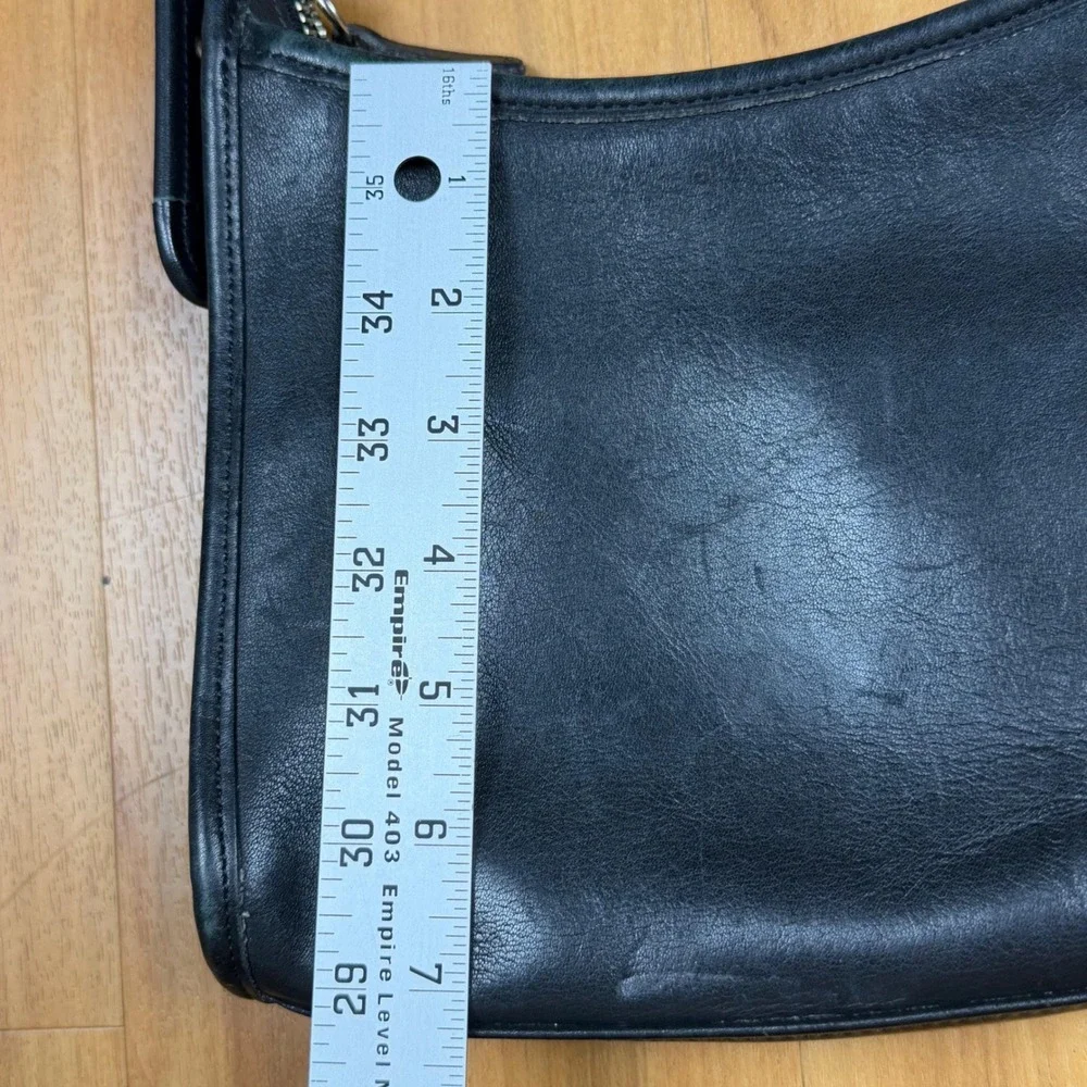 Vintage Coach Ergo Zip Black Leather Crossbody Bag 9997 Made‎ in USA